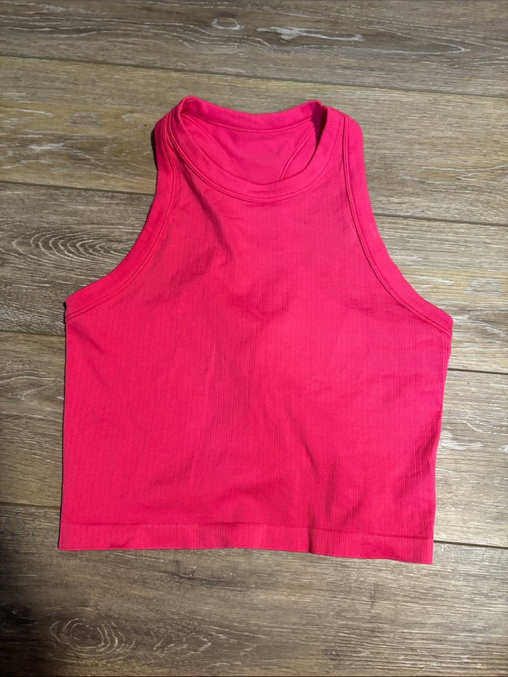 DSG Ribbed Racerback Crop Tank - Bright Pink